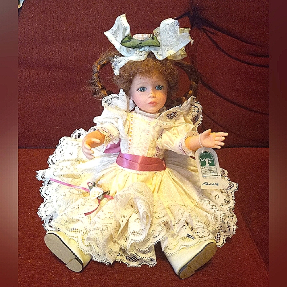 Auburn hair blue eyes 12" vinyl doll